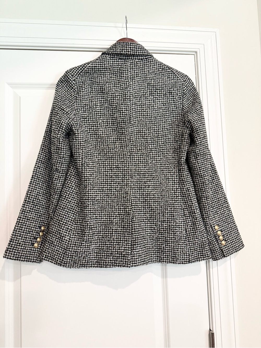 Express Black and White Houndstooth Double-Breasted Blazer - Picture 4 of 4